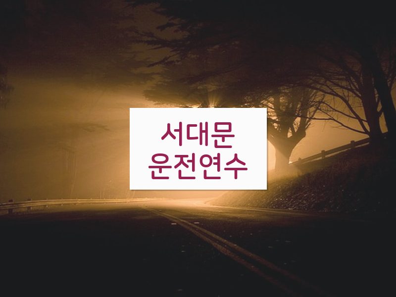 서대문운전연수 후기