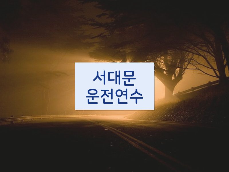 서대문운전연수 후기