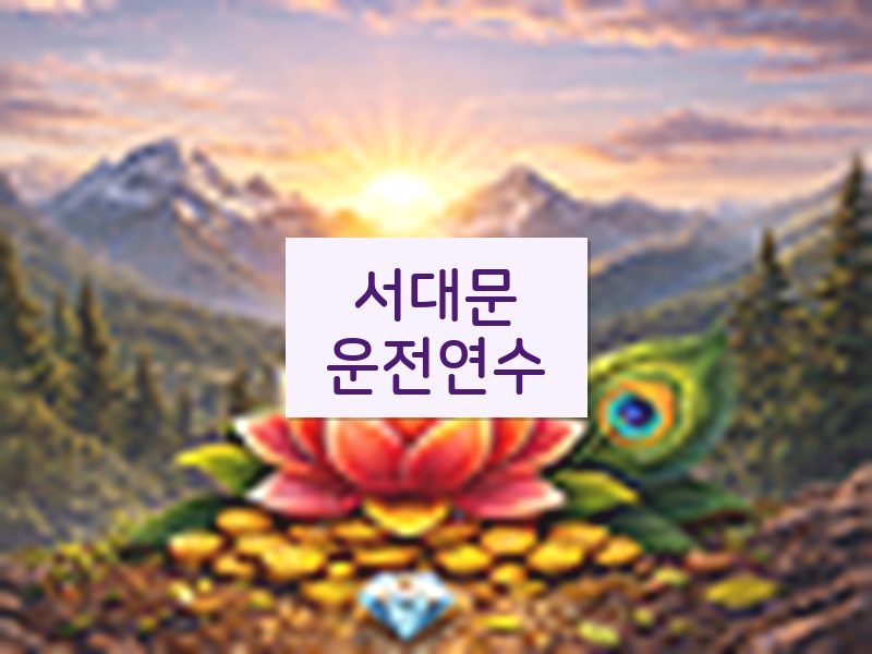 서대문운전연수 후기